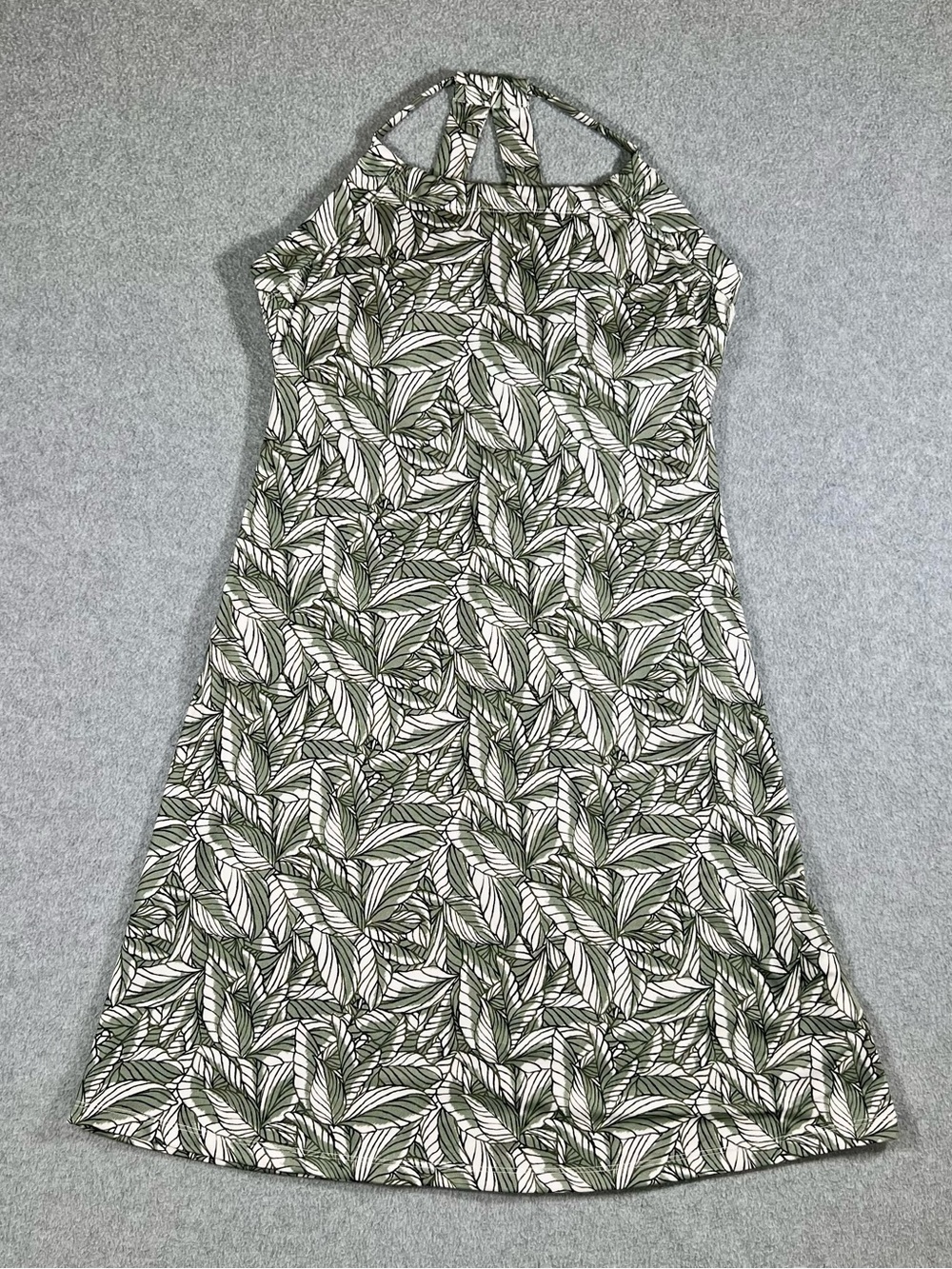 Eddie Bauer Harmony Active Dress Moisture Wick Built-In Bra Green Palm Print XS - Picture 3 of 11